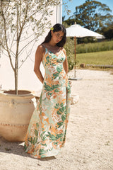 Regenwald-Leuchten Maxikleid Grün