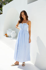 Lyra Gingham Maxikleid Blau