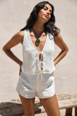 Pearlescent Jewels Shorts Weiß