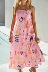 Magic Tricks Strapless Maxi Dress Pink