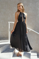 Happy Hour Neckholder-Maxikleid Schwarz
