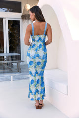Open Your Eyes Mesh-Maxikleid Blau