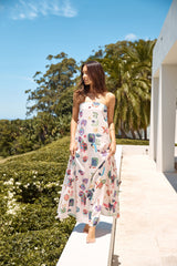 Mythisches trägerloses Maxikleid Pink