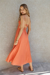 Bestgekleidetes Maxikleid Orange