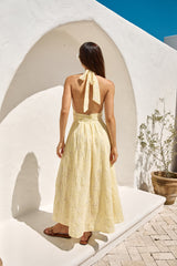 Fly Away Neckholder Maxikleid Gelb