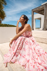Abenddämmerung Soiree Maxikleid Rosa