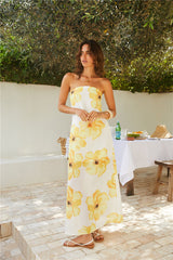 Trägerloses Maxikleid mit Daydream Daze Print