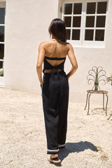 Twin Flame Linen Pant Black