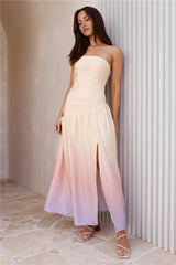 Trägerloses Maxikleid „Ready For It“ Gelb