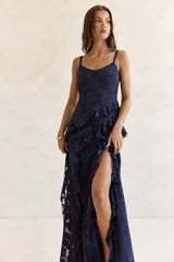 Urban Elegance Maxikleid Marineblau