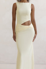 Over And Over Netz-Maxikleid Gelb