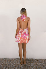 Garden Girl Moment Halter Mini Dress Pink