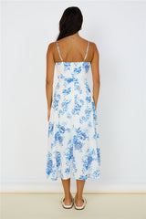 Violet Skies Midi Dress Blue
