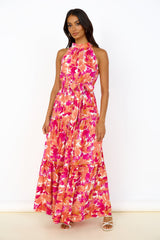 Maxikleid Pfirsich Kuchen Rosa