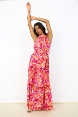 Maxikleid Pfirsich Kuchen Rosa