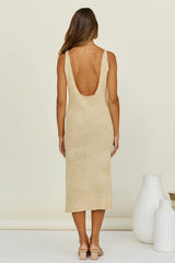 SNDYS Breeze Strick-Midikleid Sand
