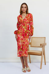 Wish On A Star Midi Dress Red