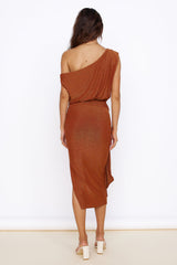 Midikleid Gewitter Braun