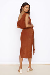 Midikleid Gewitter Braun