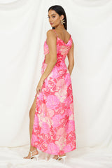 Erdbeer-Sonnenuntergang Maxikleid Pink