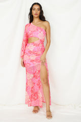 Over and Over Maxi Dress Pink Print
