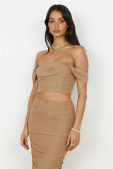 Dance Darling Crop Top Beige