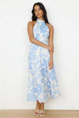 Showing Emotions Halter Maxi Dress Blue