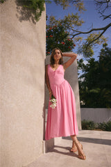 Sonntagsbrunch-Maxikleid Pink
