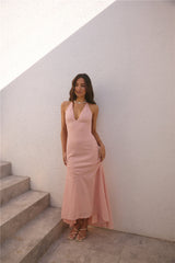 Rosetta Neckholder-Maxikleid Pink