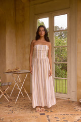 Ember and Ashes Trägerloses Maxikleid Braun