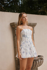 Michaella Bubble-Saum-Minikleid Blau