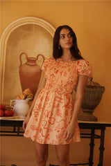 Sunset Scenes Mini Dress Orange