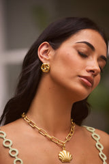 18K Gold plated Holiday Sun Earrings Gold
