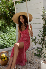 Berry Bloom Maxikleid Rot