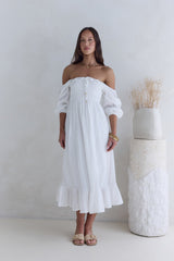 Geliebt Vom Mond Midikleid Weiß
