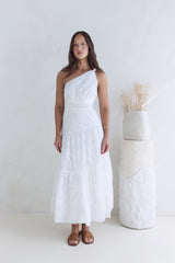Maxikleid Schneebedeckter Berg Weiß
