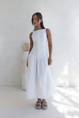 Jasmine Jewel Besticktes Maxikleid Weiß