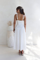 Jasmine Jewel Besticktes Maxikleid Weiß