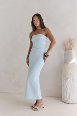 Trägerloses Maxikleid „Sunny Daze“ in Blau