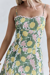 Sweet Citrine Mini Dress Green