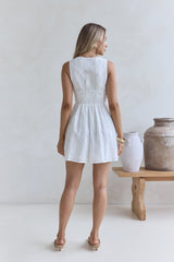 Country Rose besticktes Minikleid in Weiß
