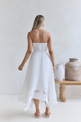 Lucia trägerloses Midikleid Weiß