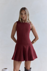 Wistful Bloom Minikleid Burgunderrot
