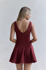 Wistful Bloom Minikleid Burgunderrot