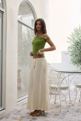 Sunset Ride Mesh Off Shoulder Top Olive