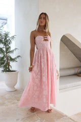 Angelic Moment Strapless Maxi Dress Pink