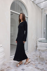 Love On Holidays Long Sleeve Maxi Dress Black