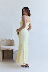Illusion Of The Sun One-Shoulder Maxikleid Gelb