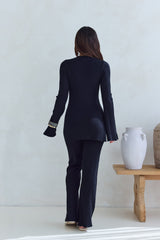 Cosy Holidays Ribbed Pants Black
