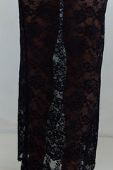 Date In Soho Sheer Lace Maxi Skirt Black